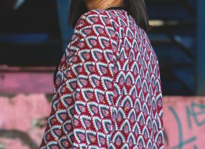 Kimono Flo Long Massaï Bordeau Blanc Or