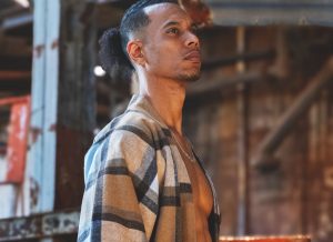 Kimono Flo Mixte Court Imprimé Ecossais Marron Blanc Beige Lainage